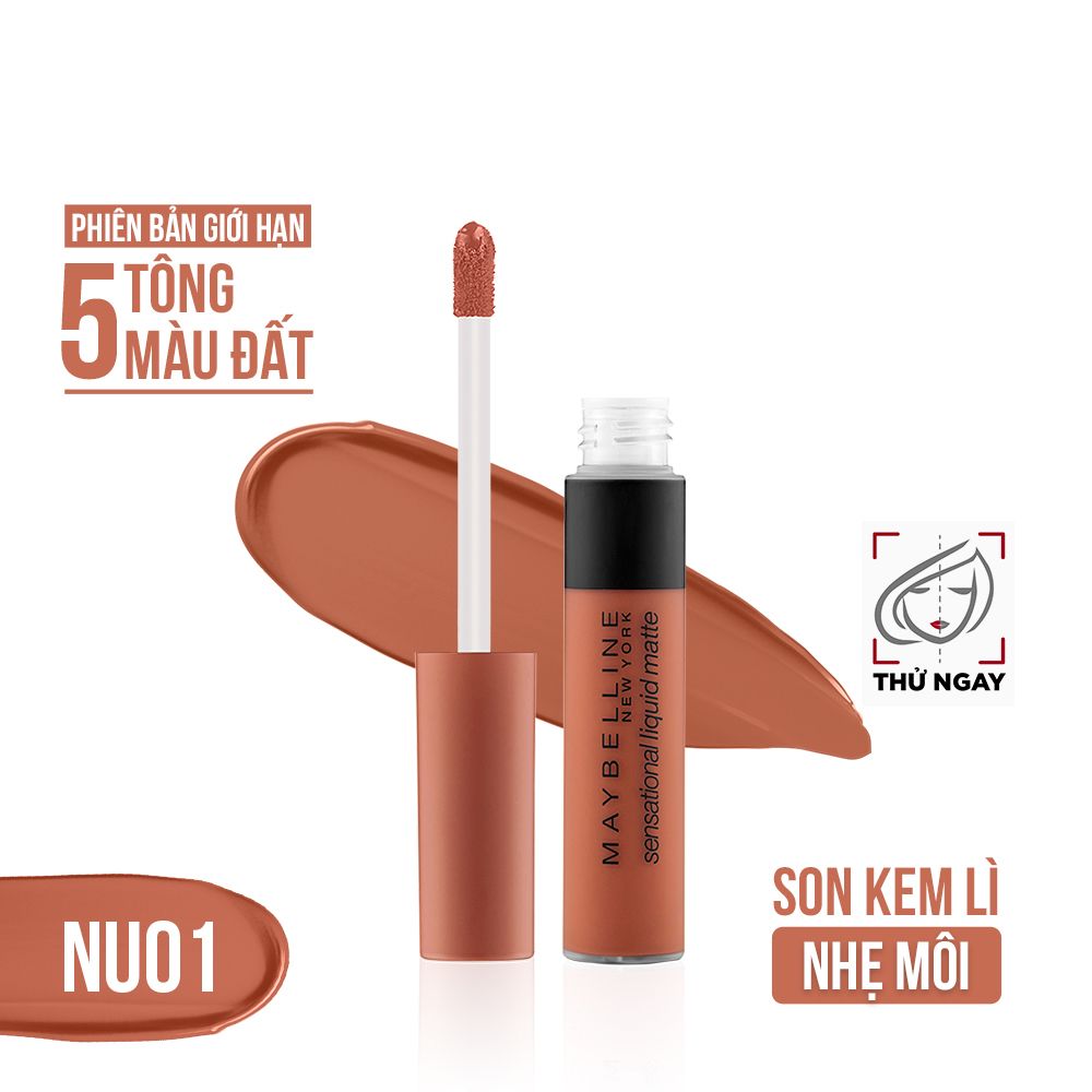Son Kem Lì Nhẹ Môi Phiên Bản Tông Đất Maybelline New York Sensational Liquid Matte The Nudes Lipstick 7ml
