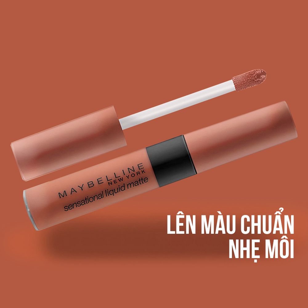 Son Kem Lì Nhẹ Môi Phiên Bản Tông Đất Maybelline New York Sensational Liquid Matte The Nudes Lipstick 7ml