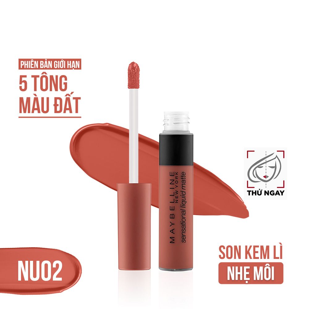Son Kem Lì Nhẹ Môi Phiên Bản Tông Đất Maybelline New York Sensational Liquid Matte The Nudes Lipstick 7ml
