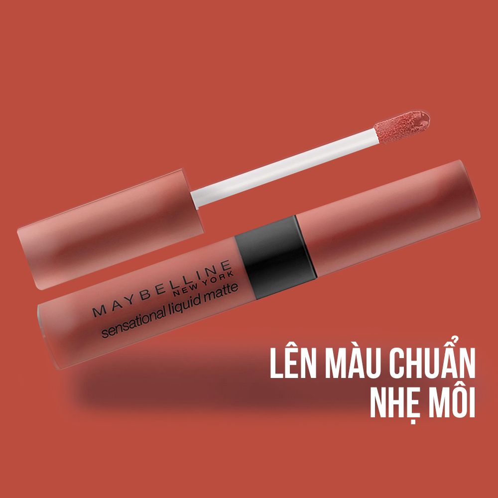 Son Kem Lì Nhẹ Môi Phiên Bản Tông Đất Maybelline New York Sensational Liquid Matte The Nudes Lipstick 7ml