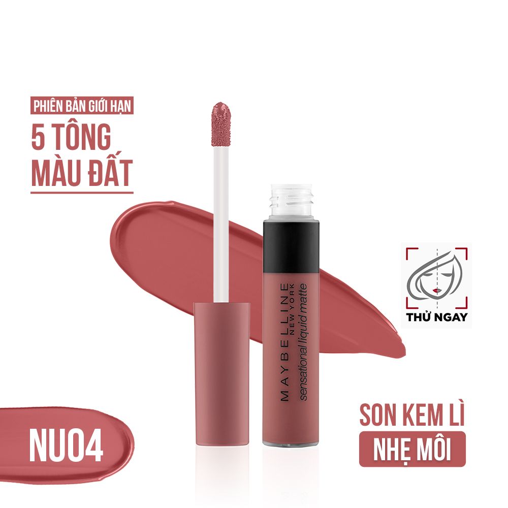 Son Kem Lì Nhẹ Môi Phiên Bản Tông Đất Maybelline New York Sensational Liquid Matte The Nudes Lipstick 7ml