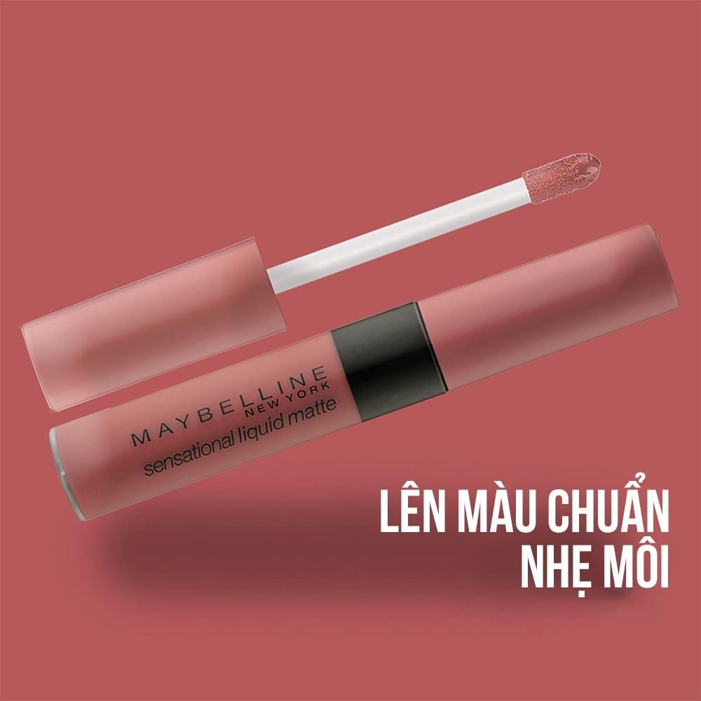 Son Kem Lì Nhẹ Môi Phiên Bản Tông Đất Maybelline New York Sensational Liquid Matte The Nudes Lipstick 7ml