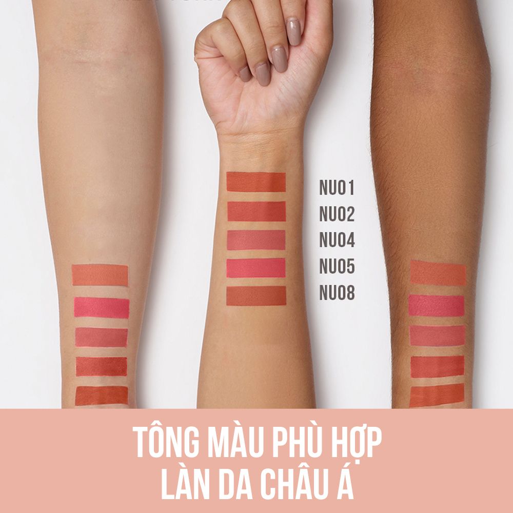 Son Kem Lì Nhẹ Môi Phiên Bản Tông Đất Maybelline New York Sensational Liquid Matte The Nudes Lipstick 7ml