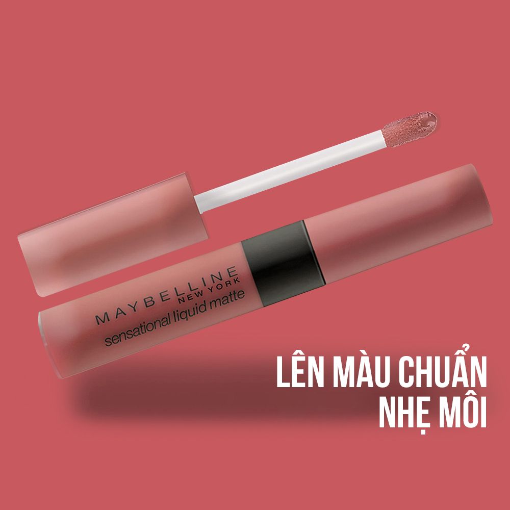 Son Kem Lì Nhẹ Môi Phiên Bản Tông Đất Maybelline New York Sensational Liquid Matte The Nudes Lipstick 7ml