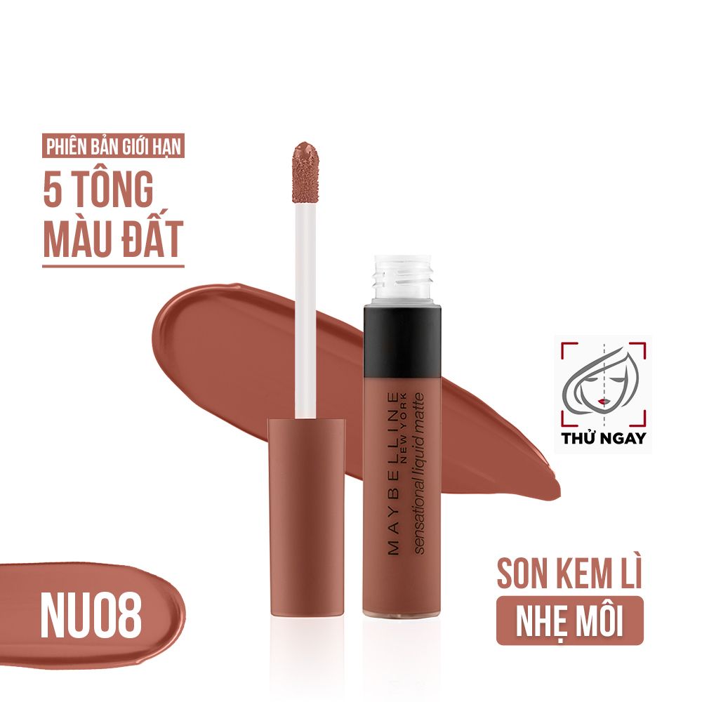 Son Kem Lì Nhẹ Môi Phiên Bản Tông Đất Maybelline New York Sensational Liquid Matte The Nudes Lipstick 7ml