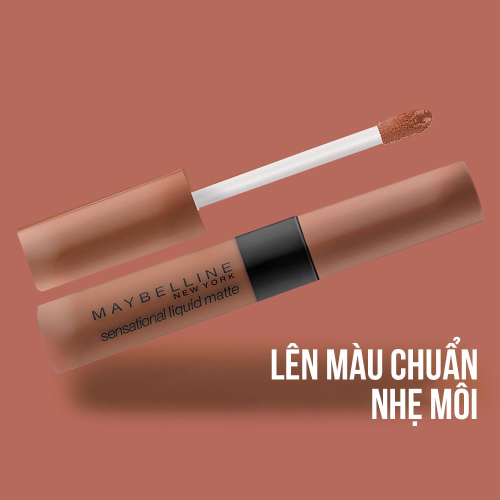 Son Kem Lì Nhẹ Môi Phiên Bản Tông Đất Maybelline New York Sensational Liquid Matte The Nudes Lipstick 7ml