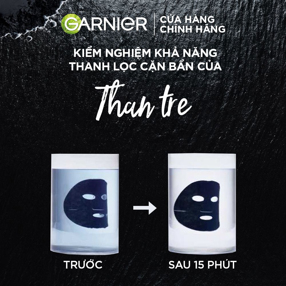 Mặt nạ tinh chất rong biển & than tre thanh lọc da Garnier Charcoal & Black Algae Serum Mask 28g