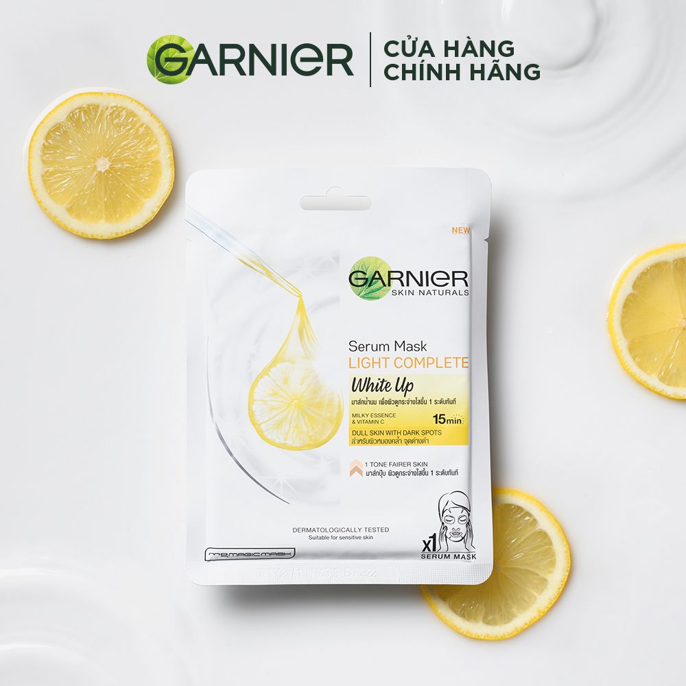 Mặt nạ tinh chất Sữa tươi & Vitamin C sáng mượt da Garnier Light Complete White Up Serum Mask 28g