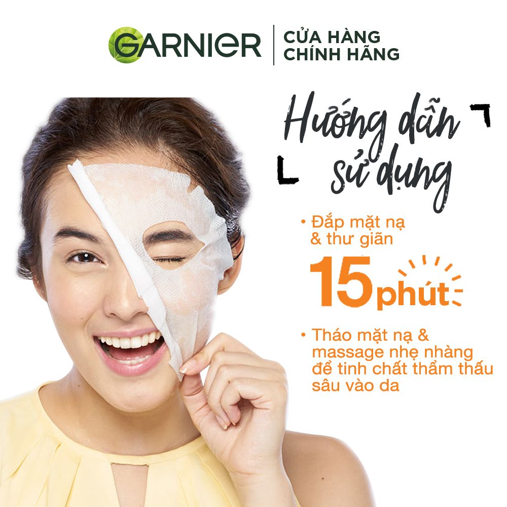 Mặt nạ tinh chất Sữa tươi & Vitamin C sáng mượt da Garnier Light Complete White Up Serum Mask 28g
