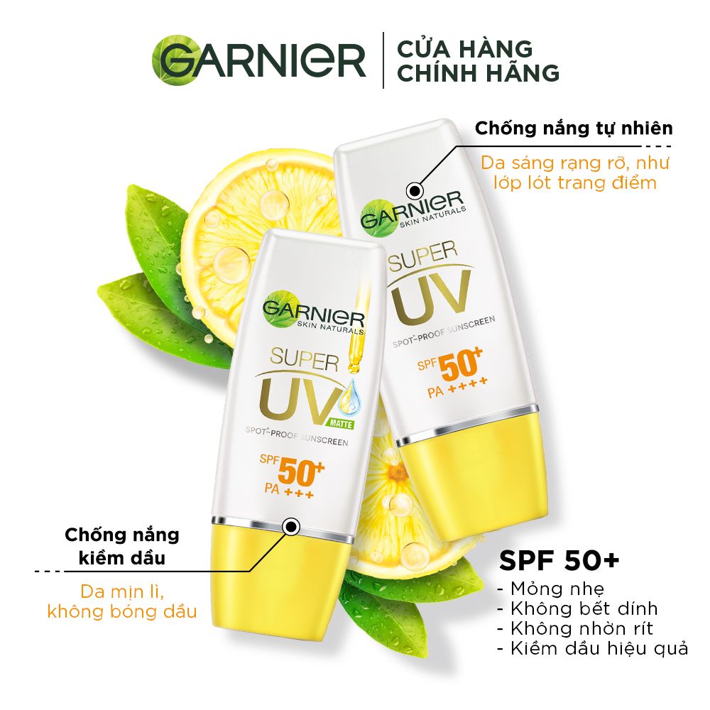 Kem chống nắng kiềm dầu & sáng da Garnier Light Complete Super UV Matte 30ml