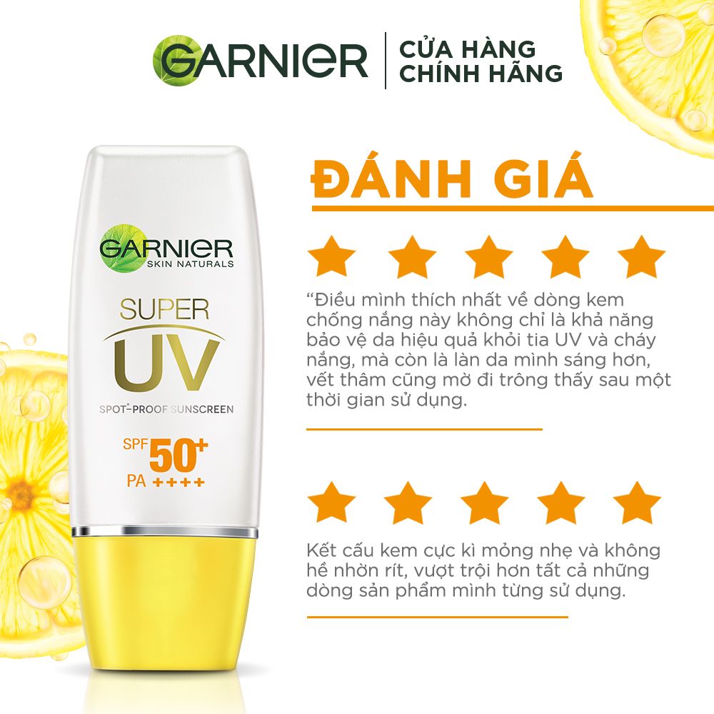 Kem chống nắng mịn mượt & sáng da Garnier Light Complete Super UV Natural 30ml