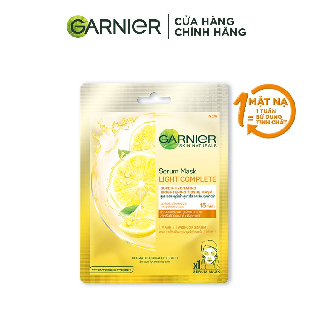 Mặt nạ tinh chất Quả Yuzu & Vitamin C sáng da tức thì Garnier Light Complete Serum Mask 28g