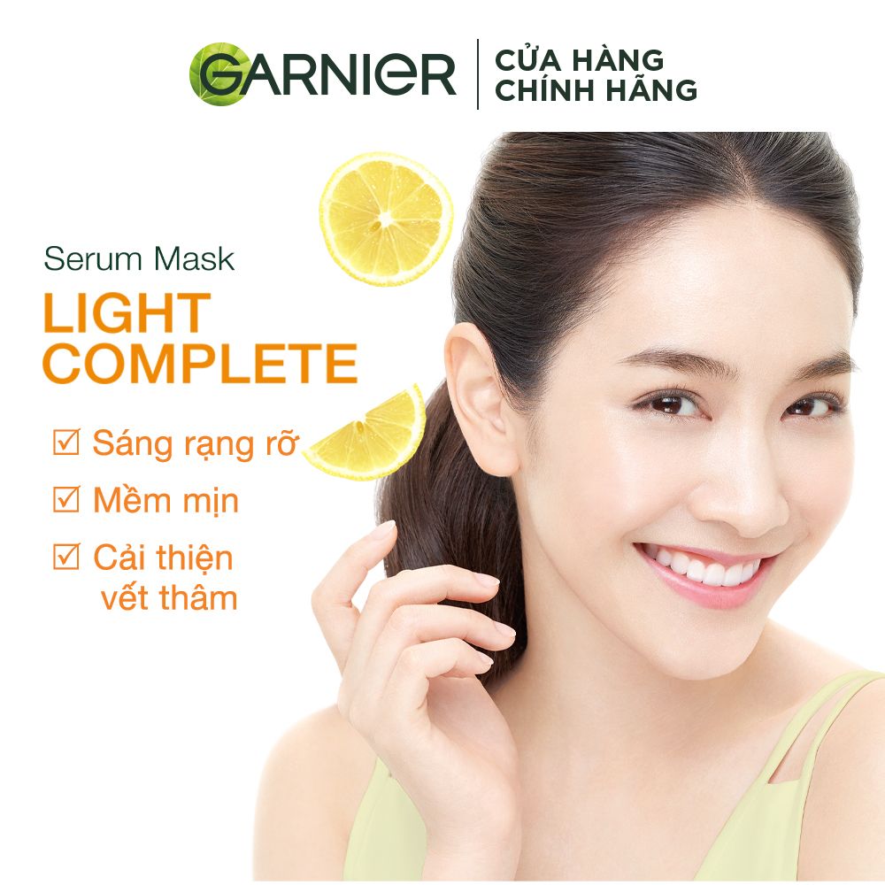 Mặt nạ tinh chất Quả Yuzu & Vitamin C sáng da tức thì Garnier Light Complete Serum Mask 28g