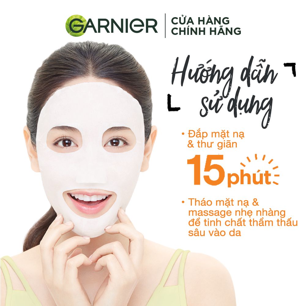 Mặt nạ tinh chất Quả Yuzu & Vitamin C sáng da tức thì Garnier Light Complete Serum Mask 28g