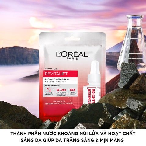 Mặt nạ giấy dưỡng chất cô đặc L'Oréal Paris Revitalift Pro-Youth Face Mask - Dưỡng Trắng Da