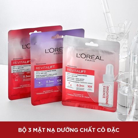 Mặt nạ giấy dưỡng chất cô đặc L'Oréal Paris Revitalift Pro-Youth Face Mask - Dưỡng Trắng Da