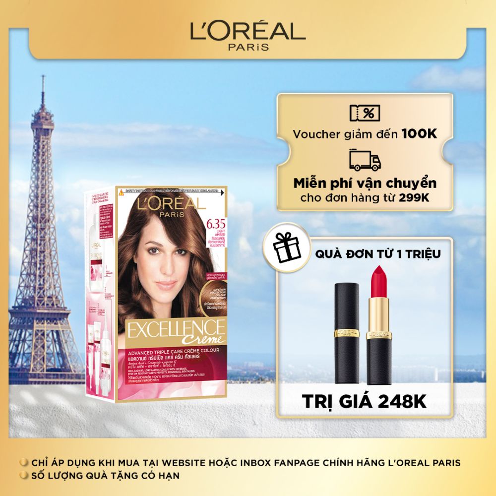 Bộ thuốc nhuộm dưỡng tóc phủ bạc Excellence No.6.35 - Nâu chocolate