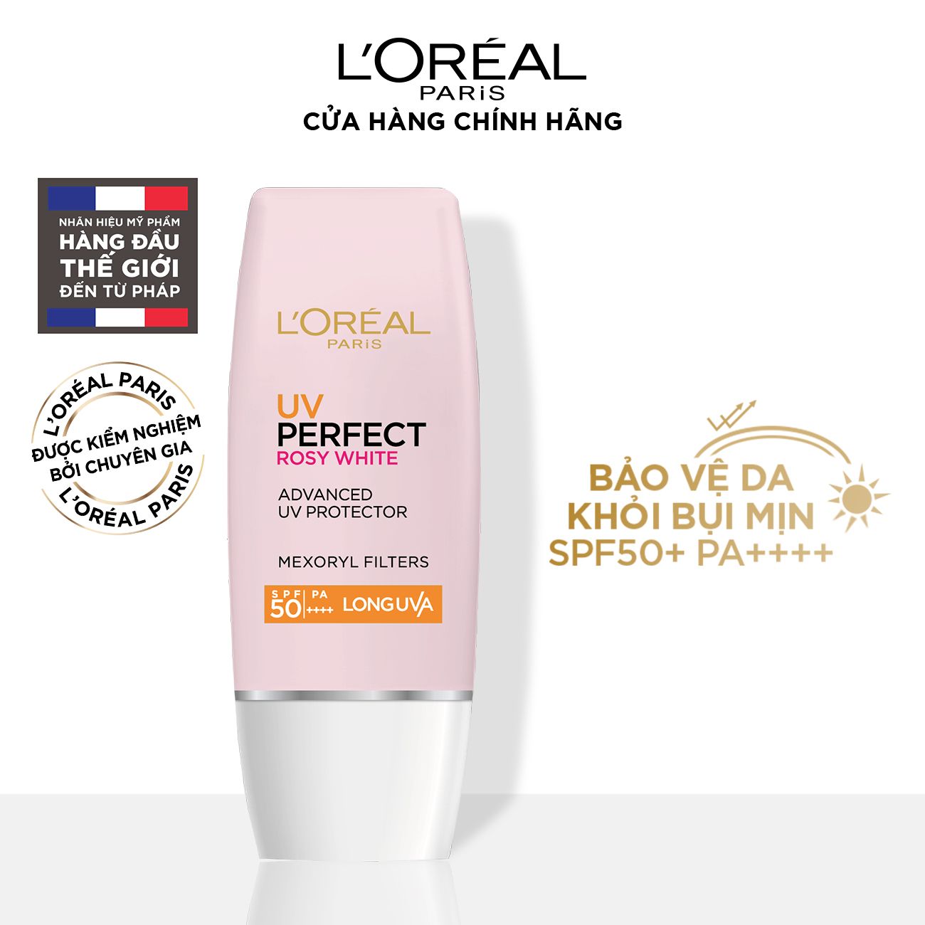 Kem chống nắng dưỡng trắng da L'Oréal Paris UV Perfect Rosy White SPF50+/PA ++++