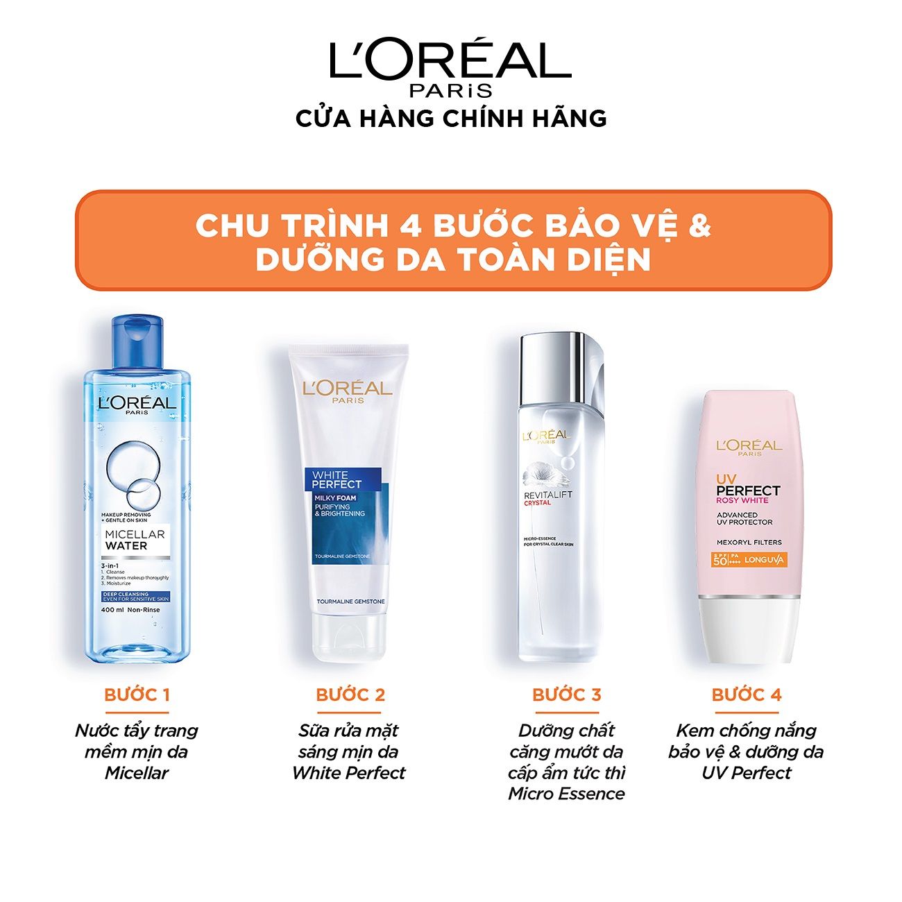 Kem chống nắng dưỡng trắng da L'Oréal Paris UV Perfect Rosy White SPF50+/PA ++++