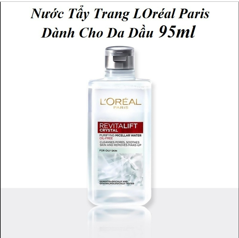 Nước tẩy trang đa năng 3-in-1 L'Oreal Paris Micellar kiềm dầu cho làn da sáng mịn rạng rỡ 95ml