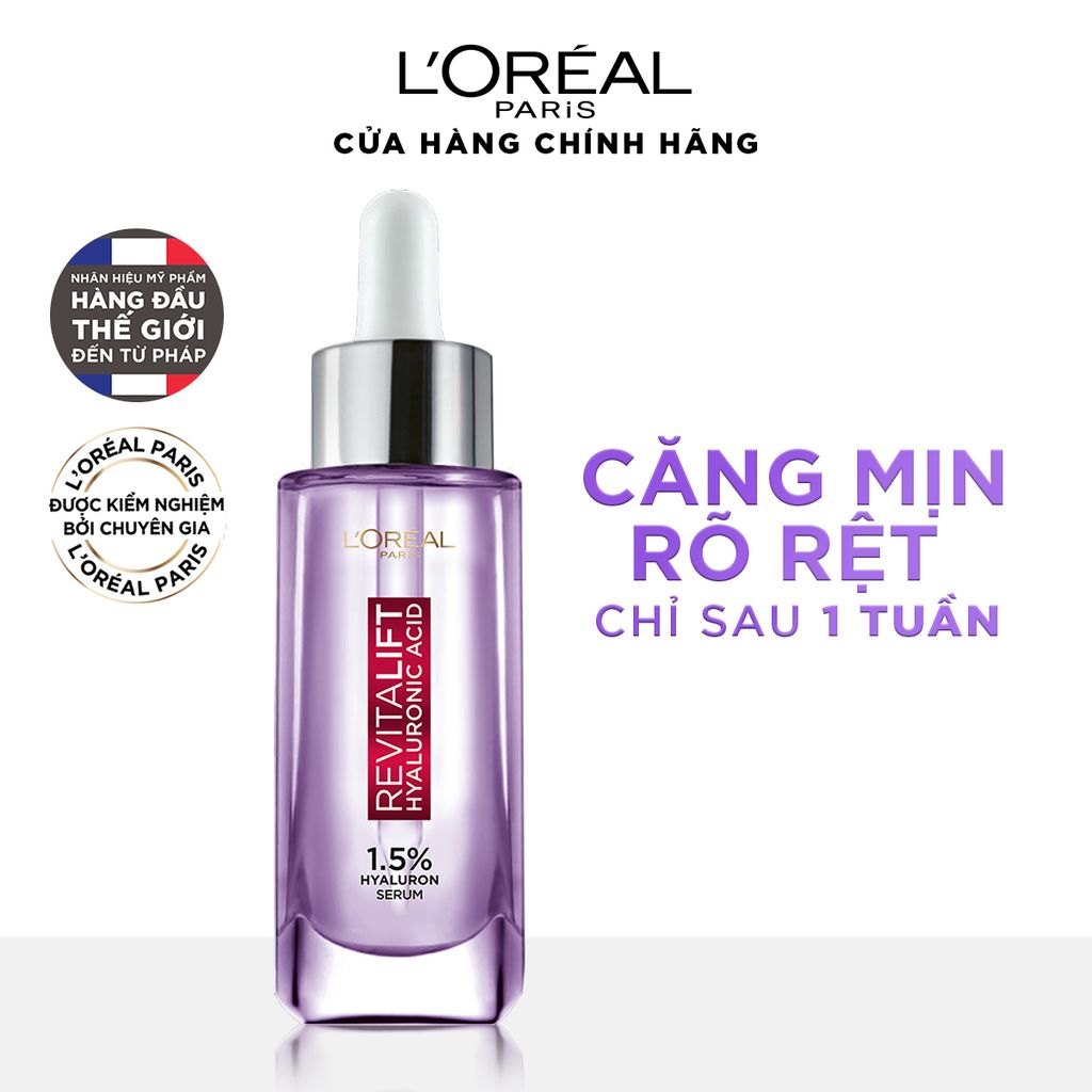 Serum Siêu cấp ẩm sáng da L'Oreal Paris Pure Hyaluronic Acid 1.5% 30ml