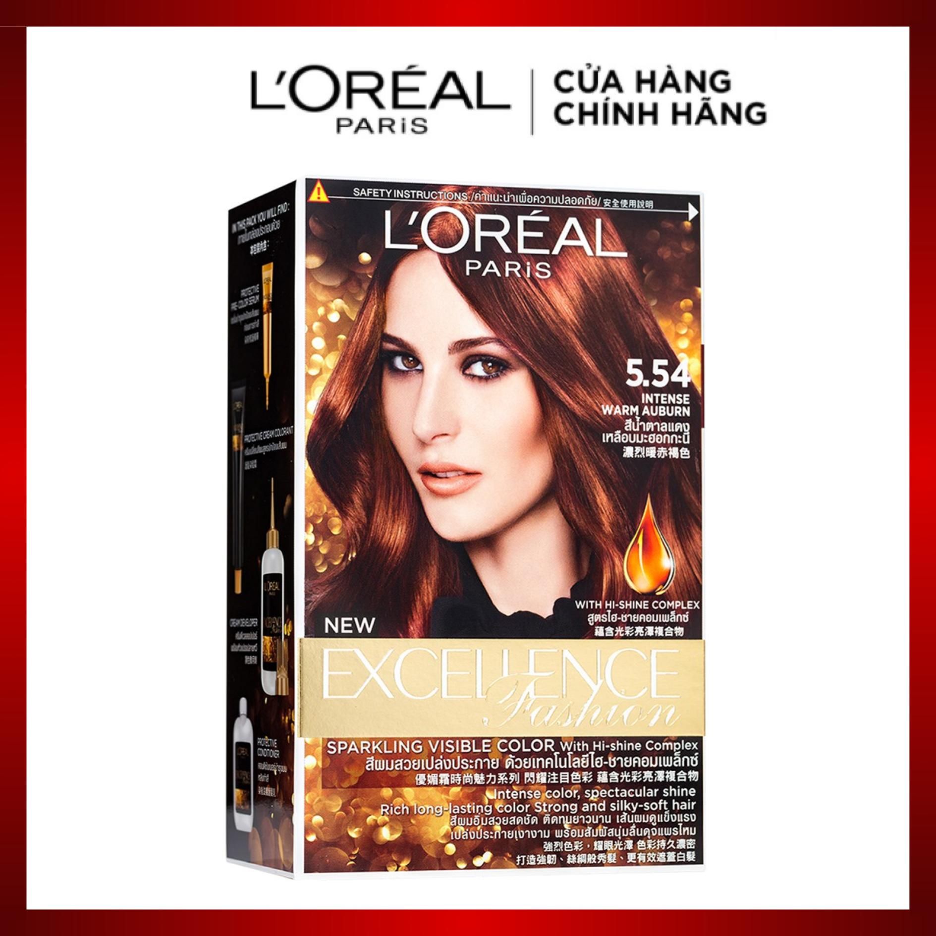 Kem nhuộm dưỡng tóc thời trang L'Oreal Paris Excellence Fashion 172ml Nâu Đỏ Ánh Cam