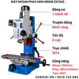 Máy khoan phay taro hộp số WDDM ZX7045