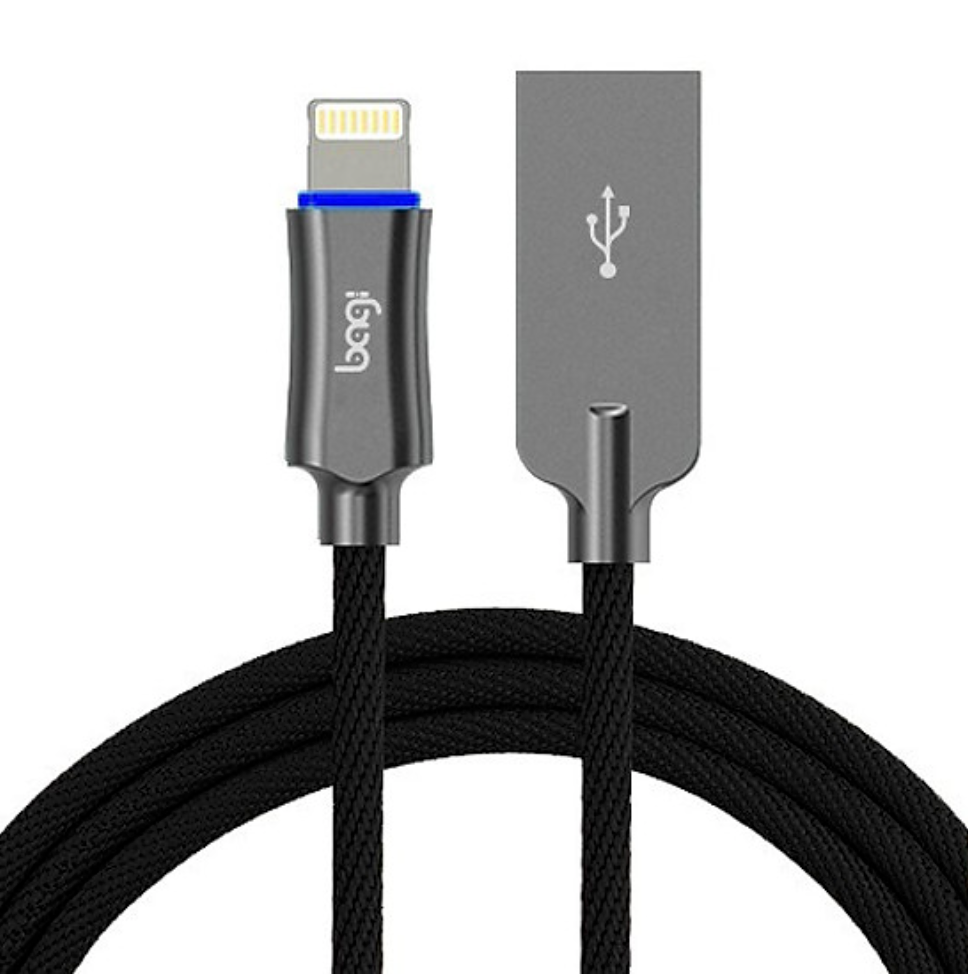 Dây cáp sạc đèn led Bagi dài 1,2M màu đen