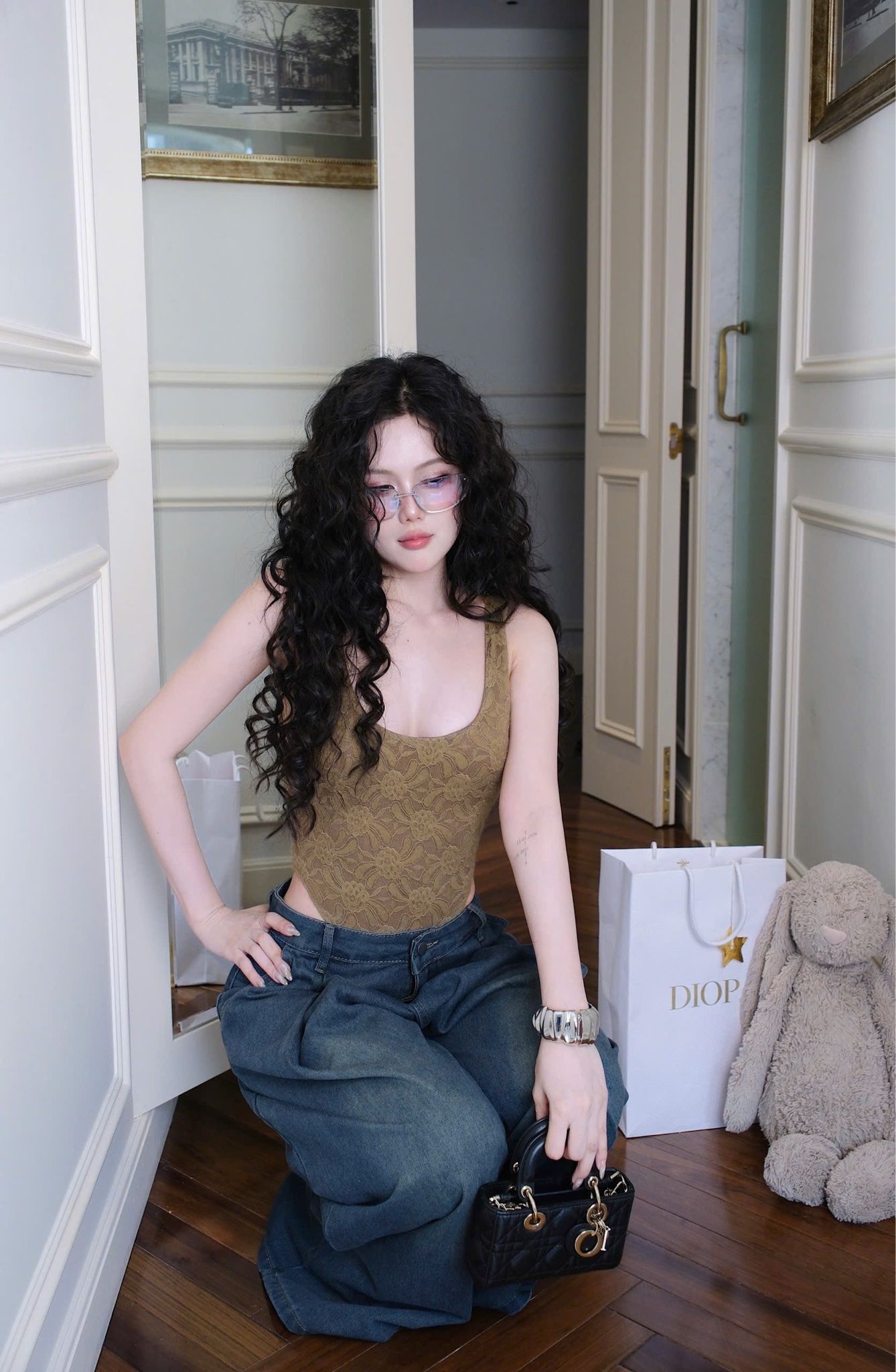 Áo Bodysuit Ren Thêu Hoa