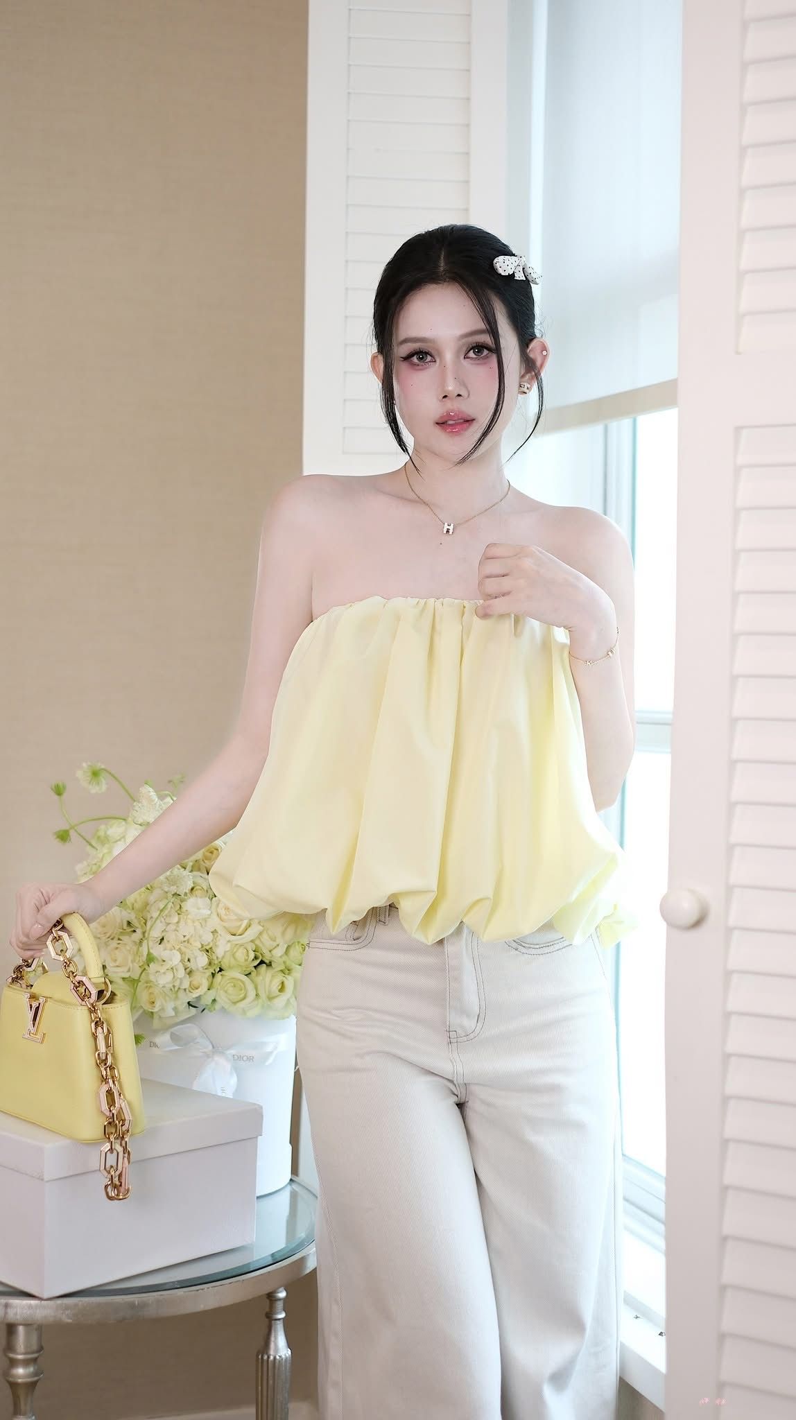 Áo Ống Hở Lưng Đính Nơ Sau