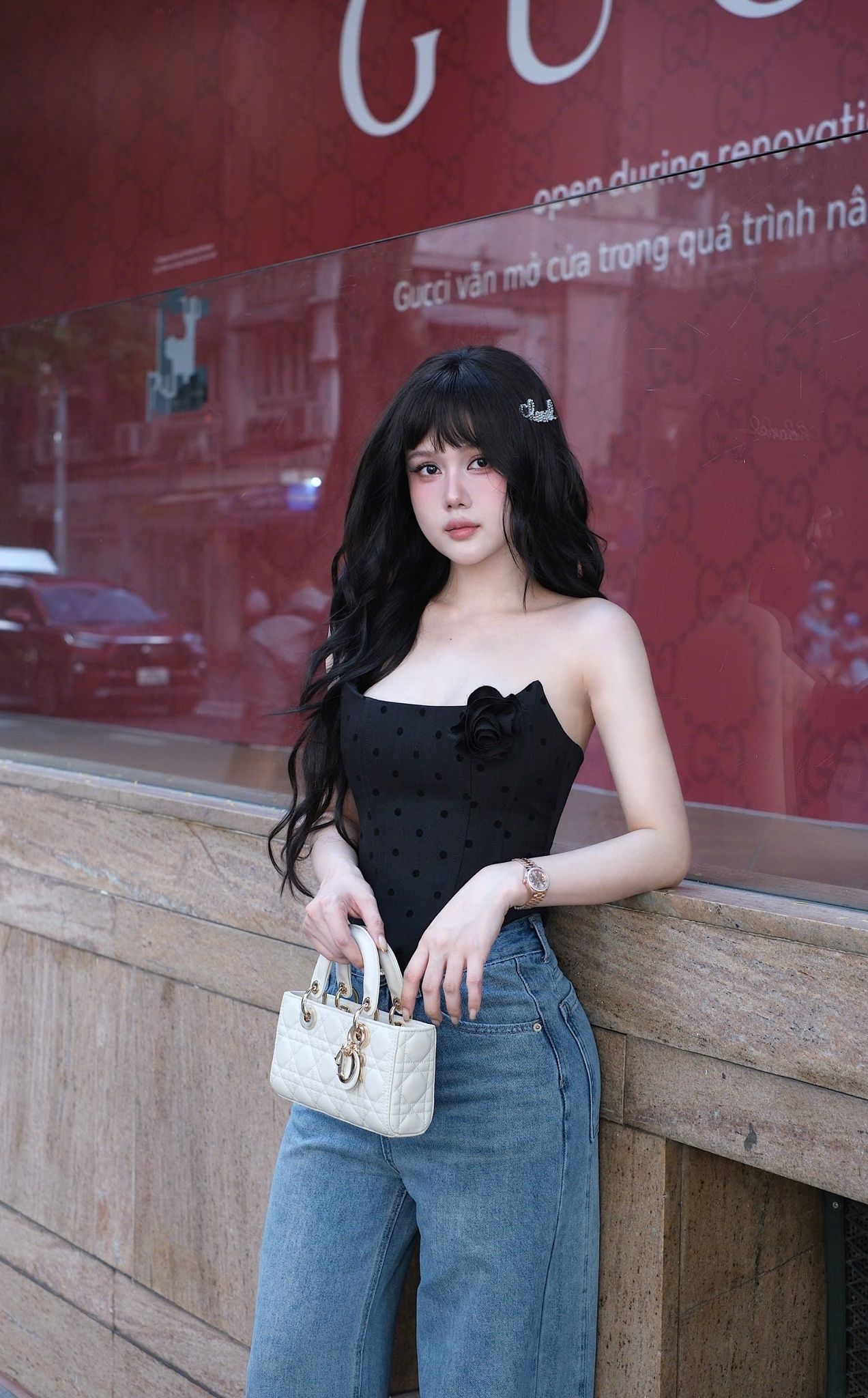 Áo Cup Chấm Bi Kèm Hoa