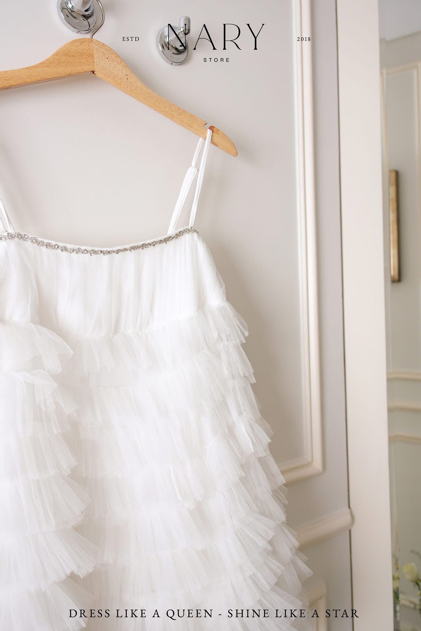 Đầm Babydoll Tầng Viền Đá
