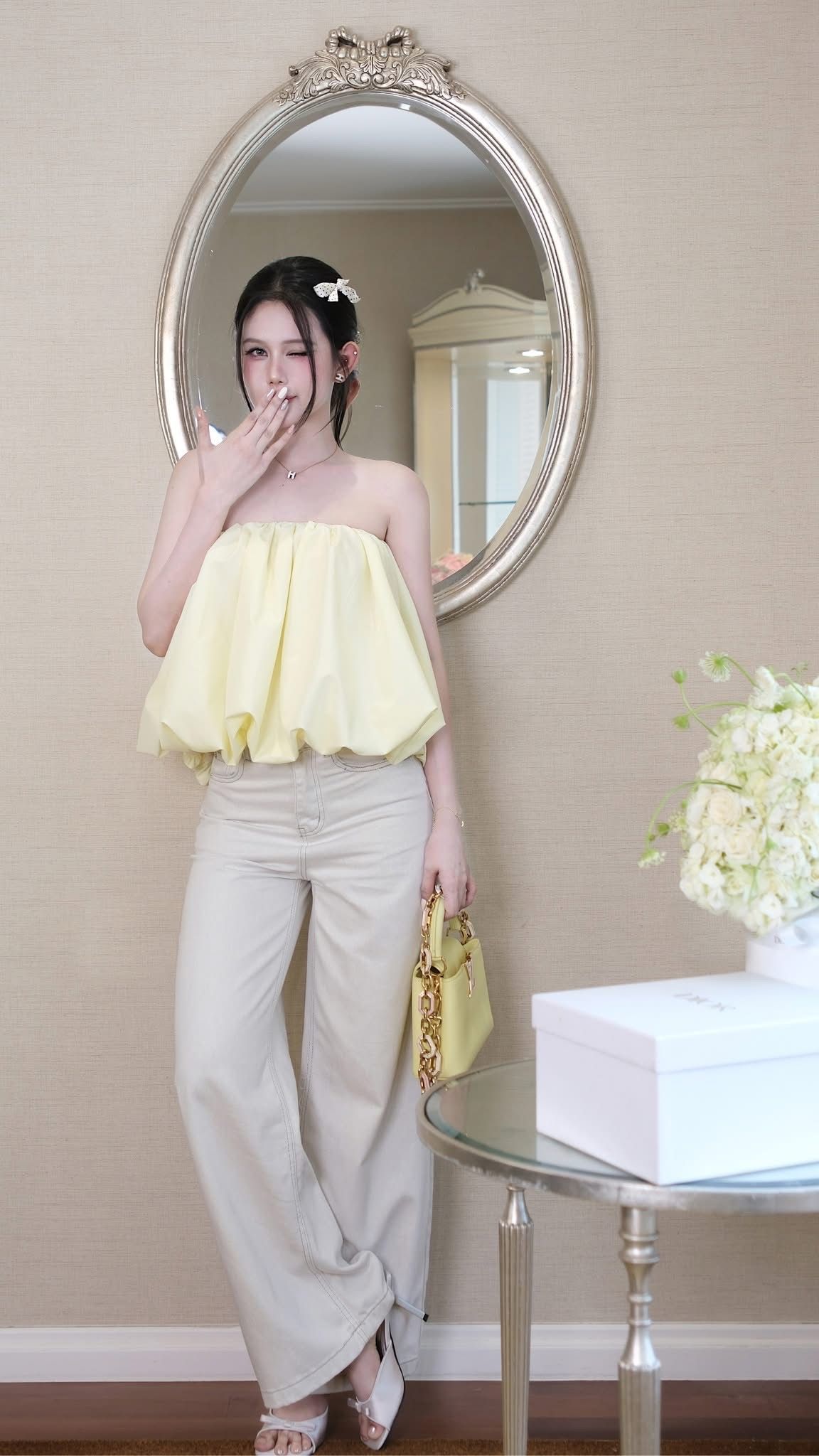 Áo Ống Hở Lưng Đính Nơ Sau