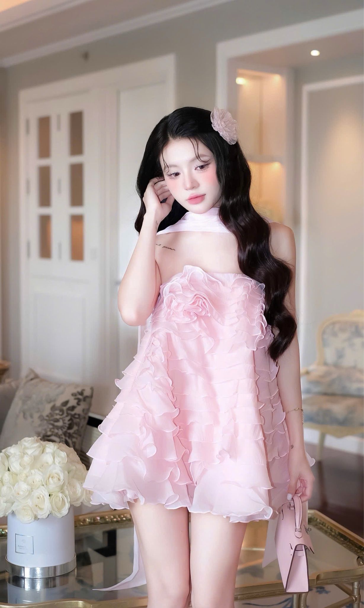 Babydoll Tầng Kèm Choàng