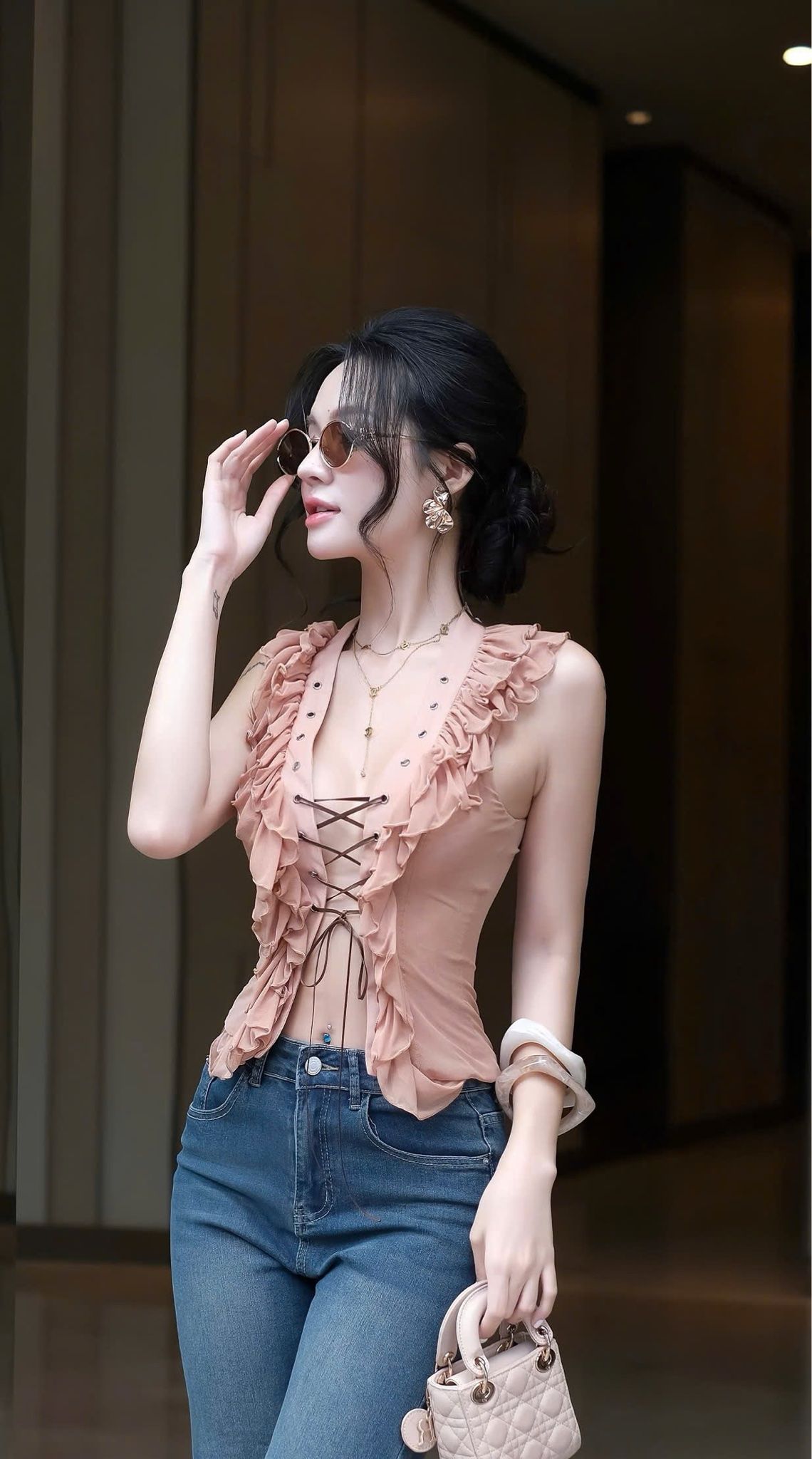 Áo Lưới Bèo Đan Dây