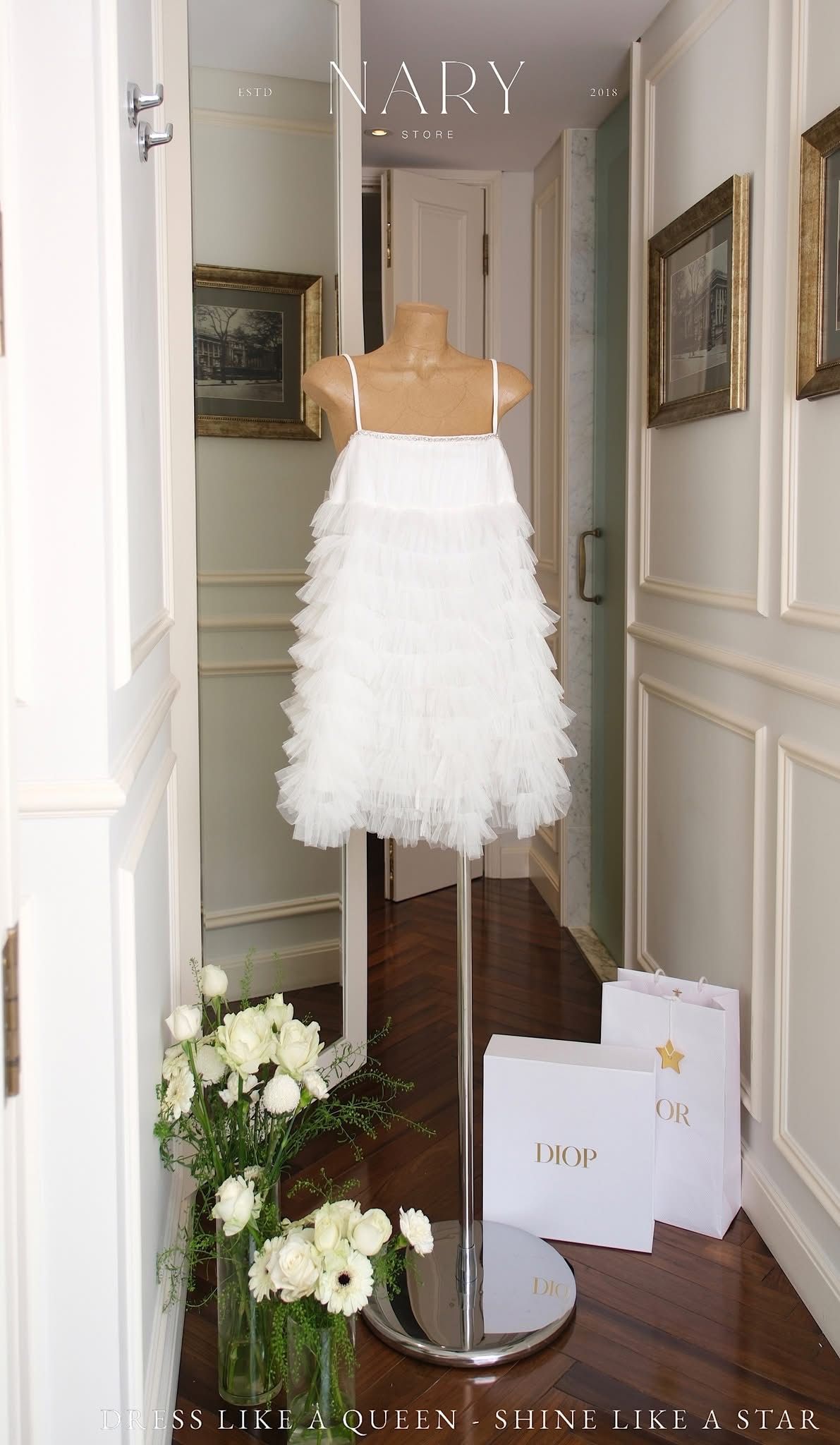 Đầm Babydoll Tầng Viền Đá