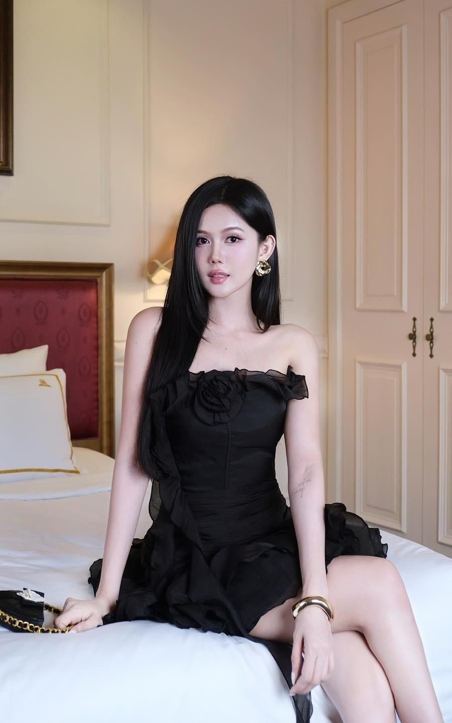 Đầm Ống Voan Bèo Đính Bông