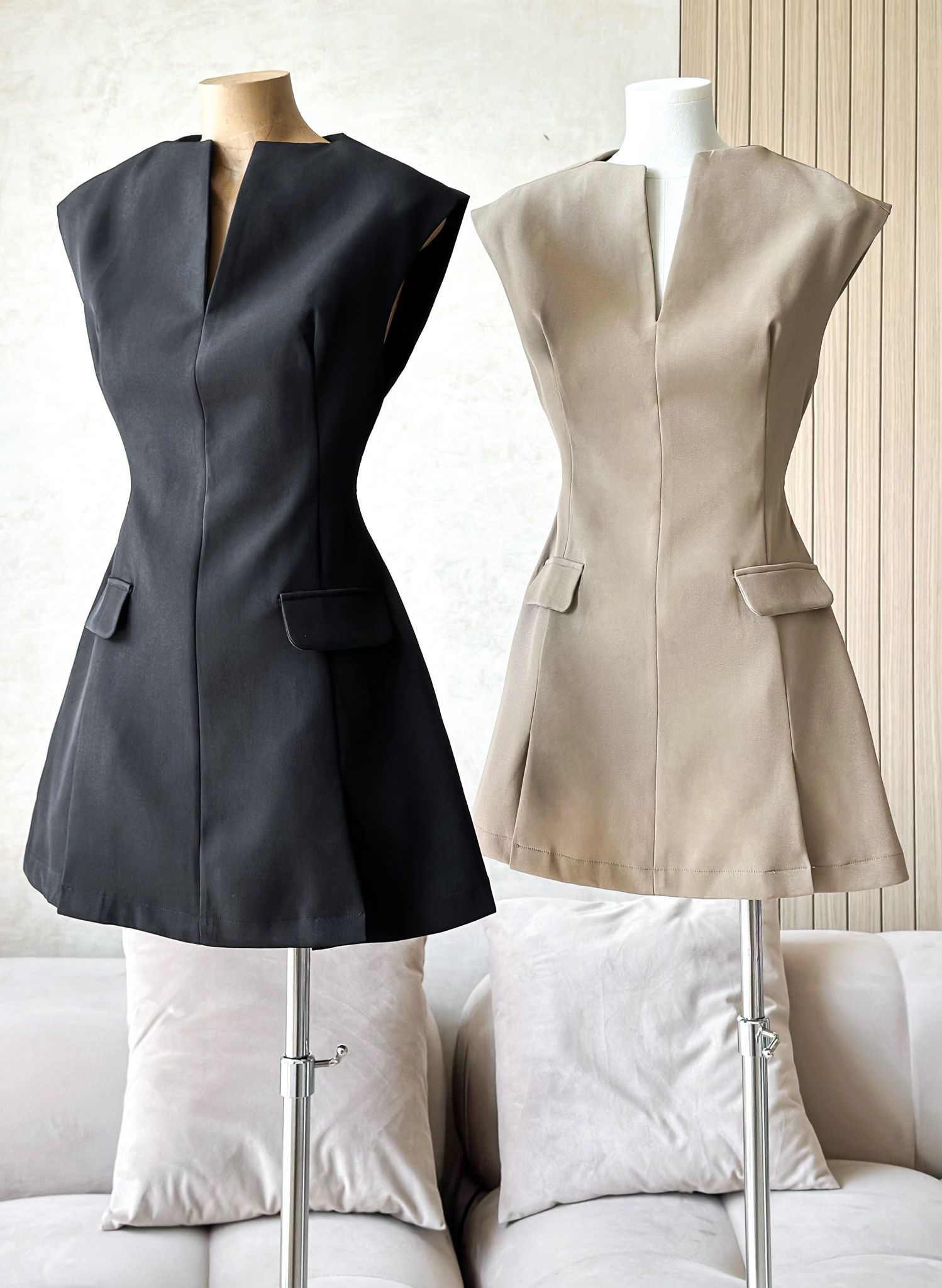 Đầm A Shape Vneck