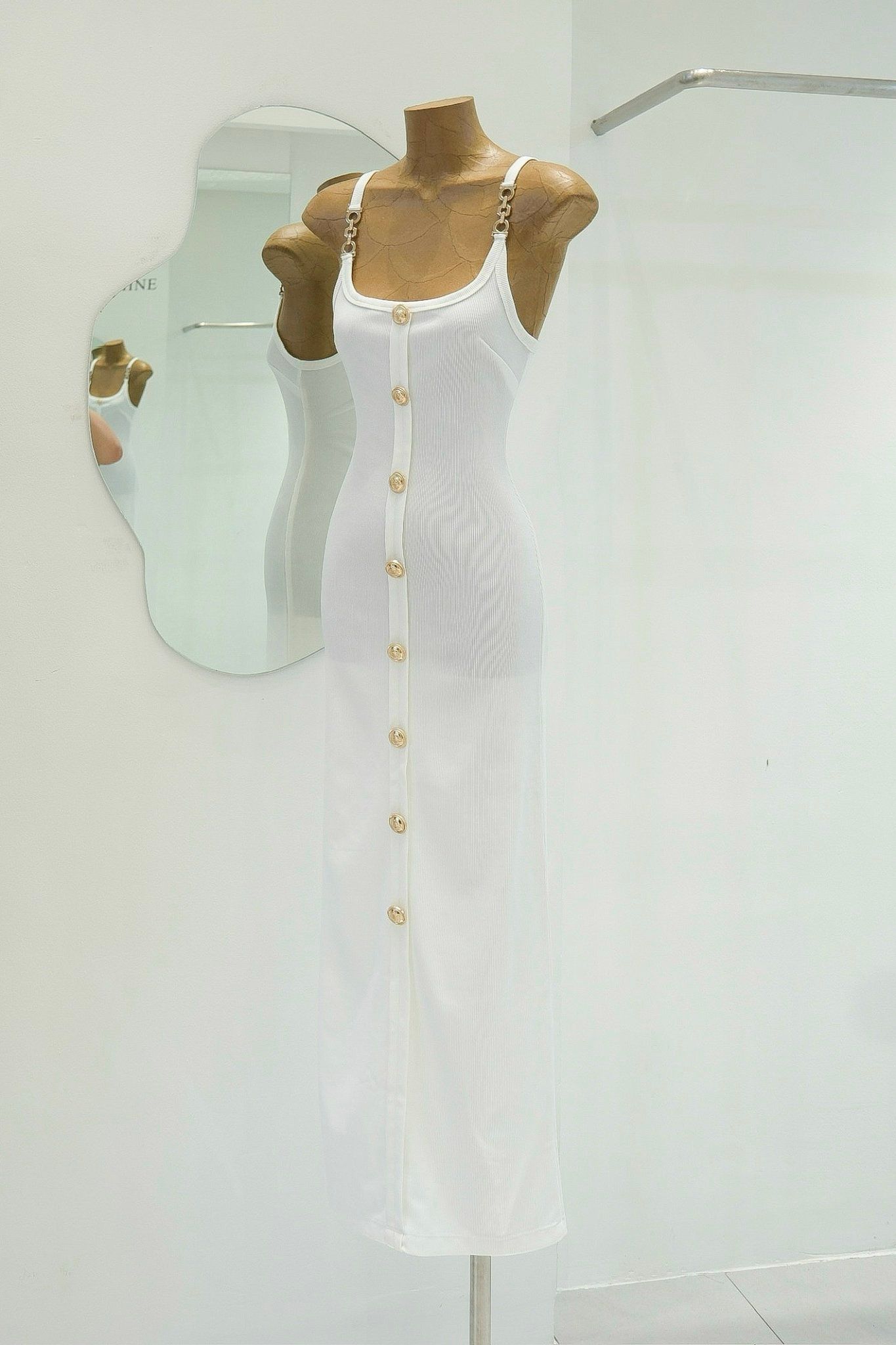 Đầm Thun 2S Nút Vàng