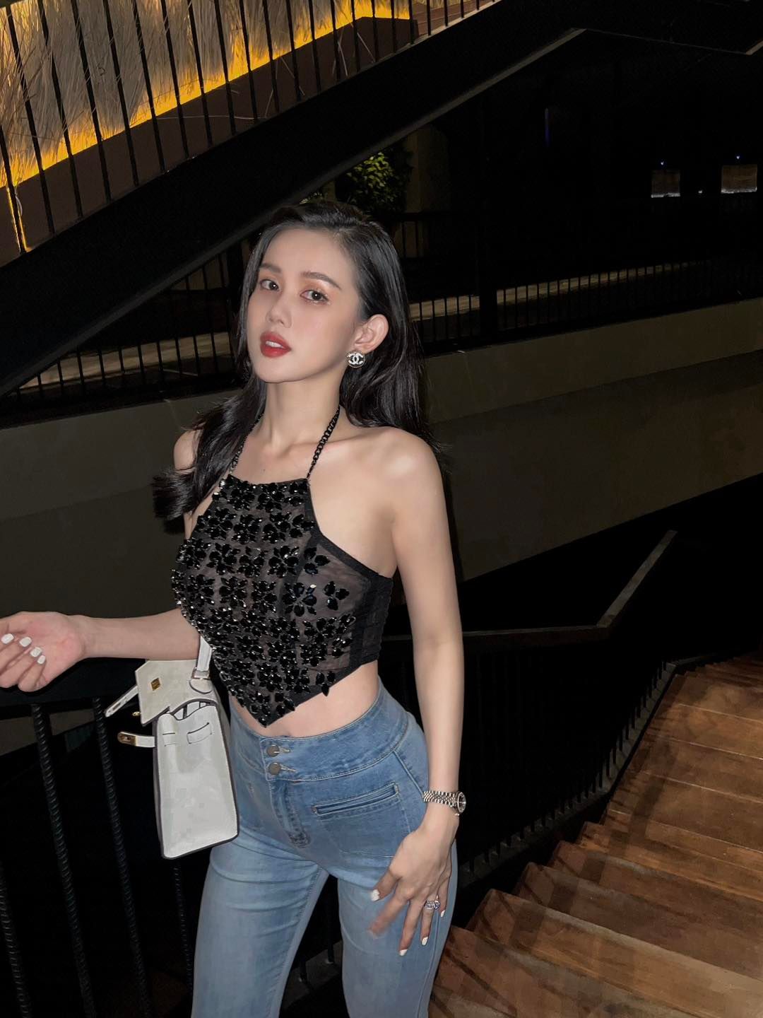 Áo Yếm Lưới Đính Đá