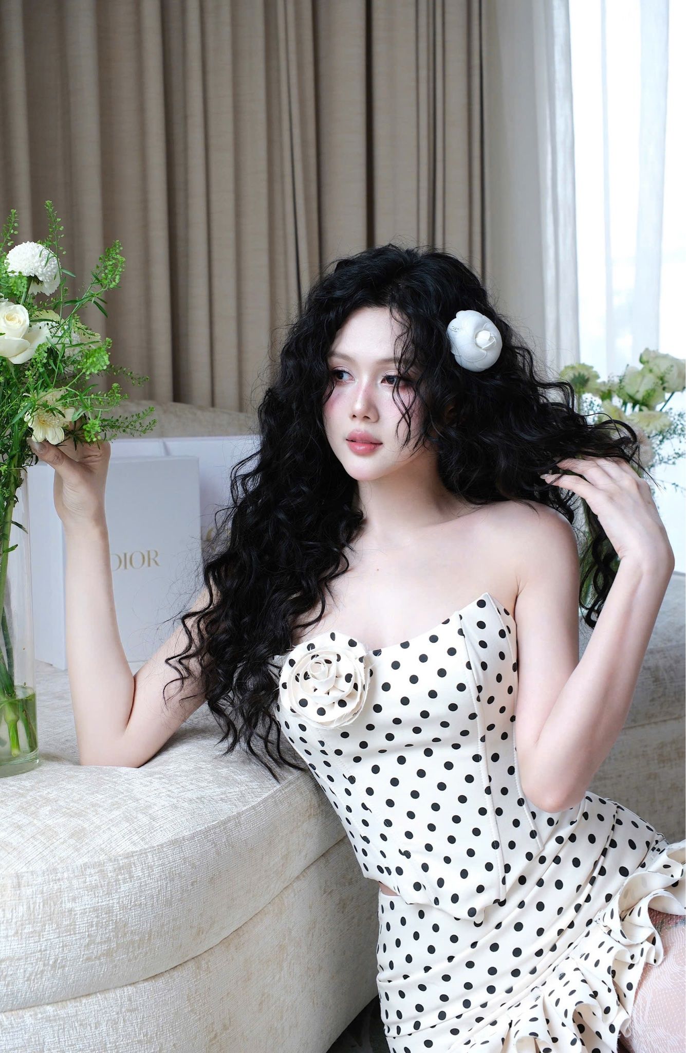 Set Cup Chấm Bi Đính Hoa