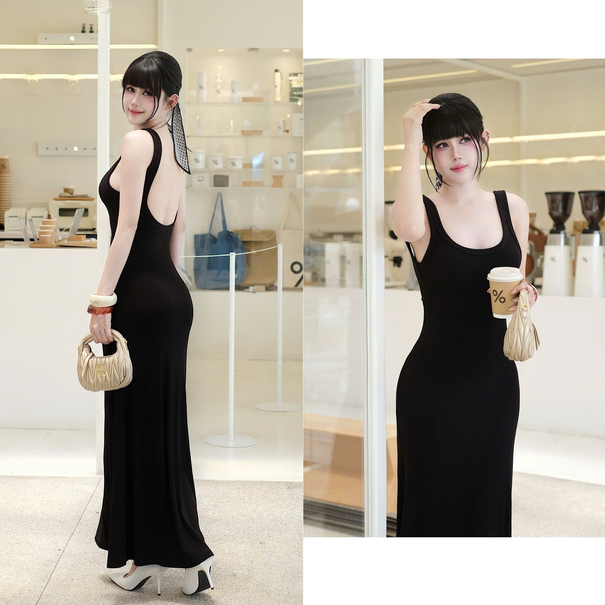 Đầm Thun Cổ U Đuôi Cá