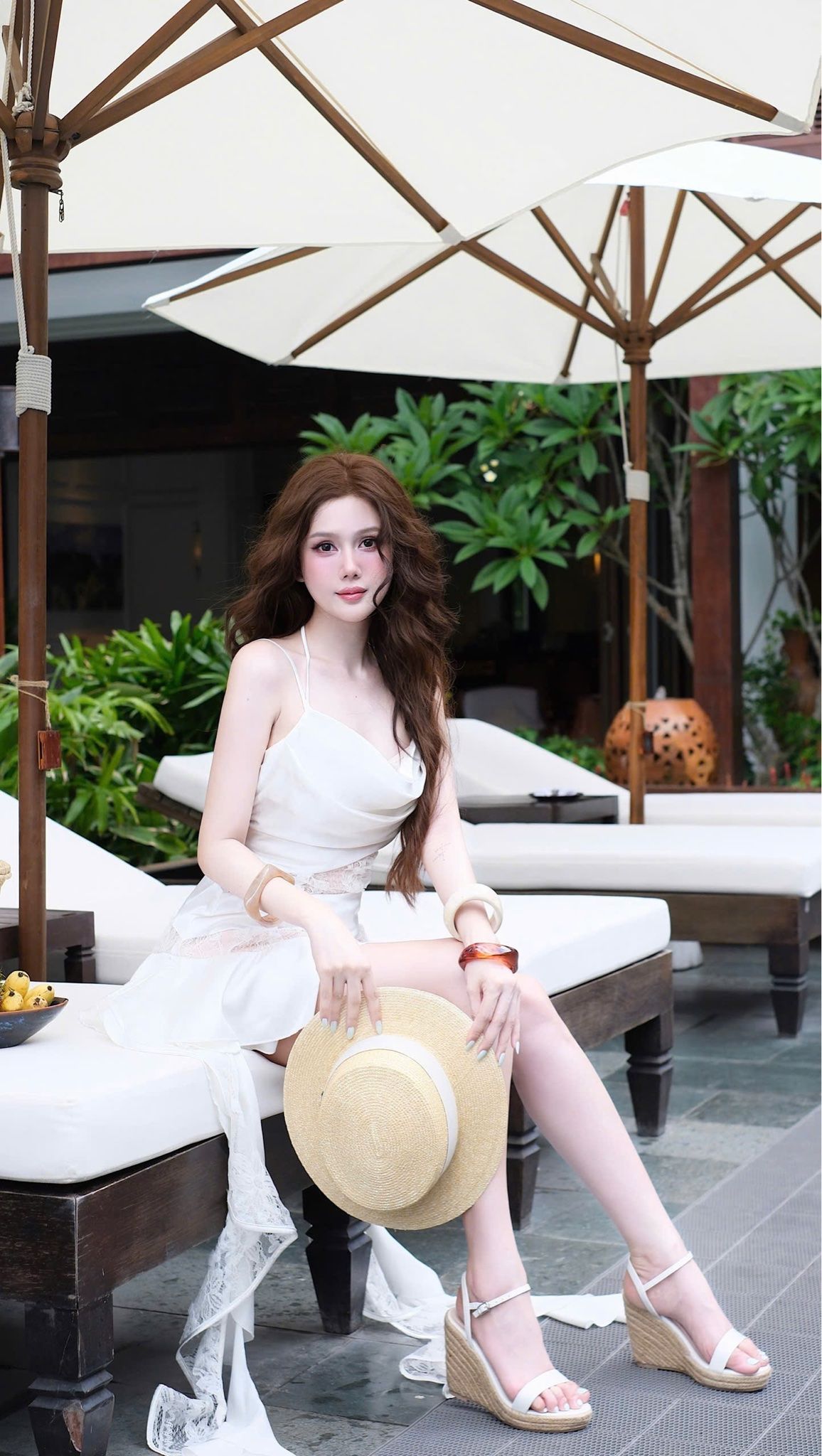 Đầm Lụa Cổ Đổ Tua Rua