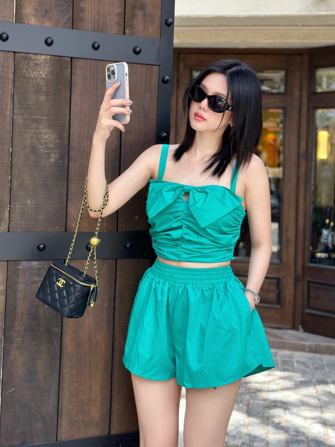 Set Áo Nhúng Nơ + Quần Short