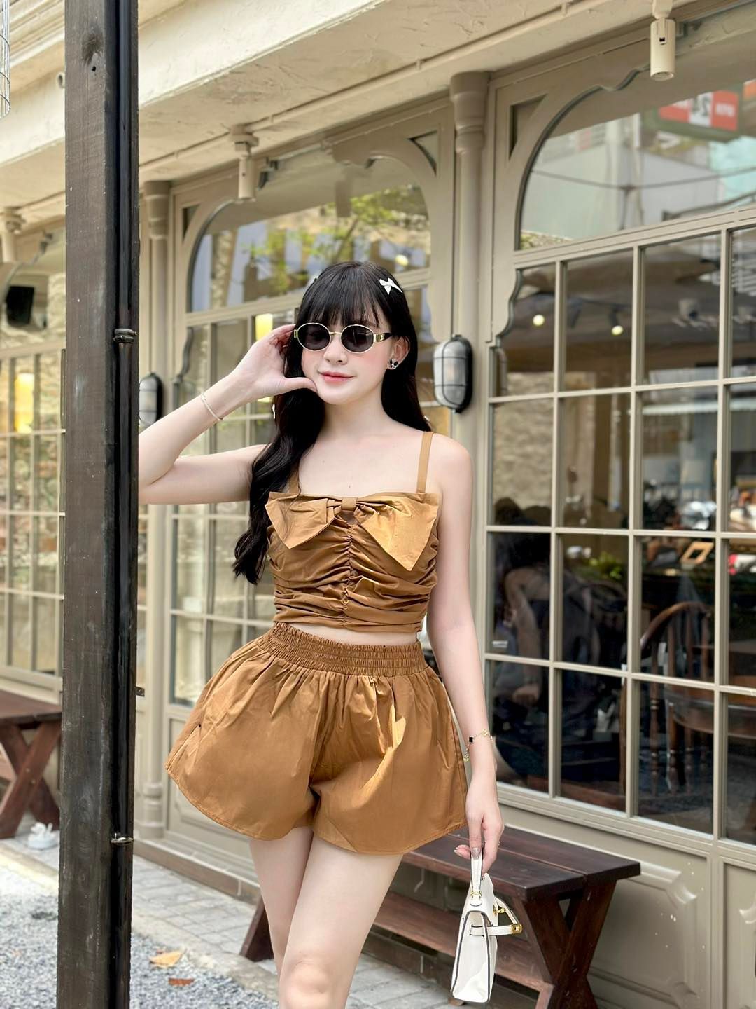 Set Áo Nhúng Nơ + Quần Short