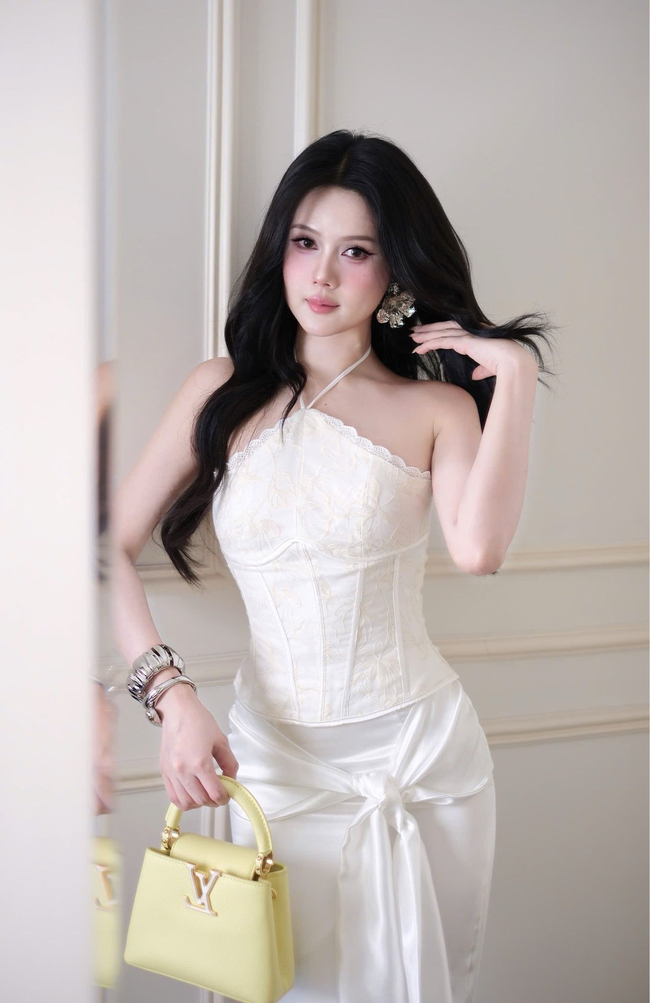 Set Yếm Họa Tiết Cv Lụa