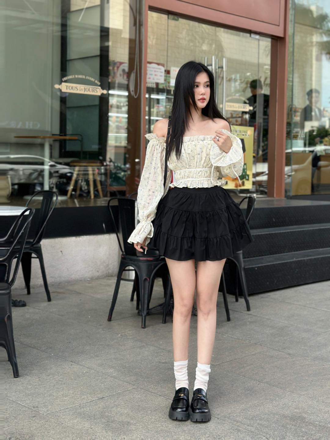 Áo Nền Hoa Bèo Tay Dài