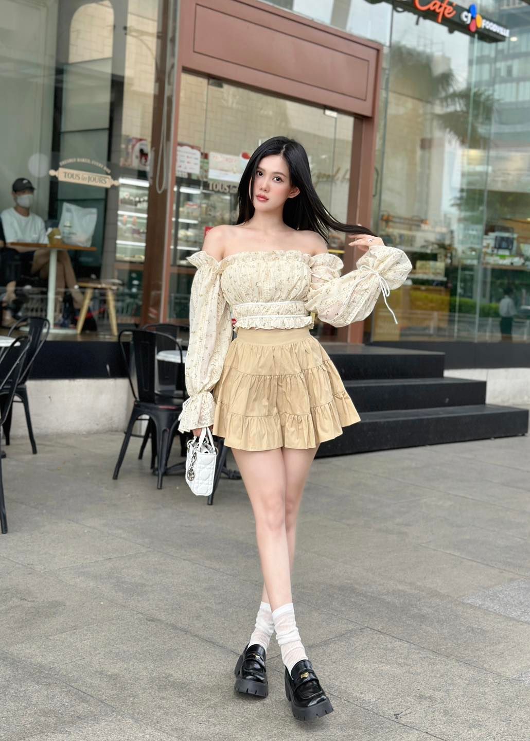 Áo Nền Hoa Bèo Tay Dài