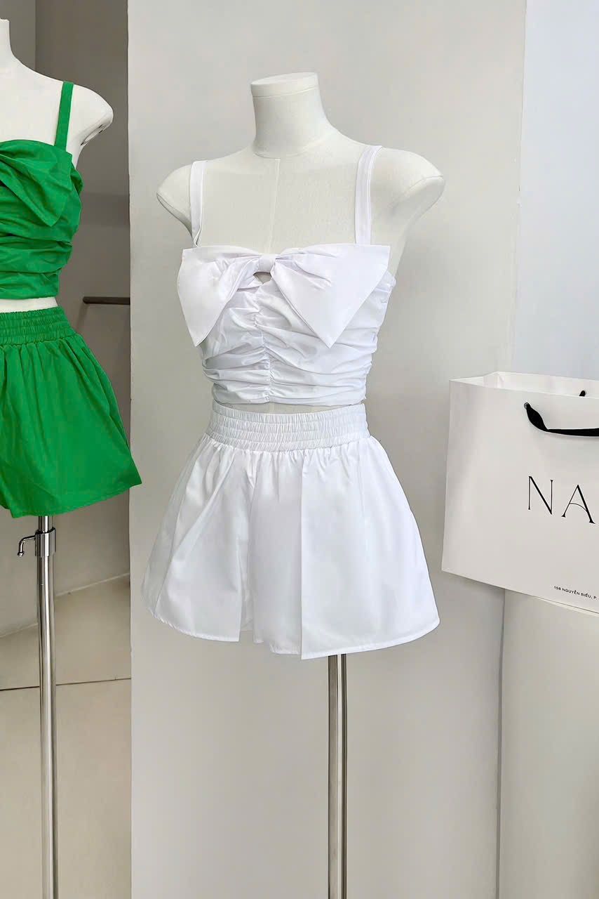Set Áo Nhúng Nơ + Quần Short