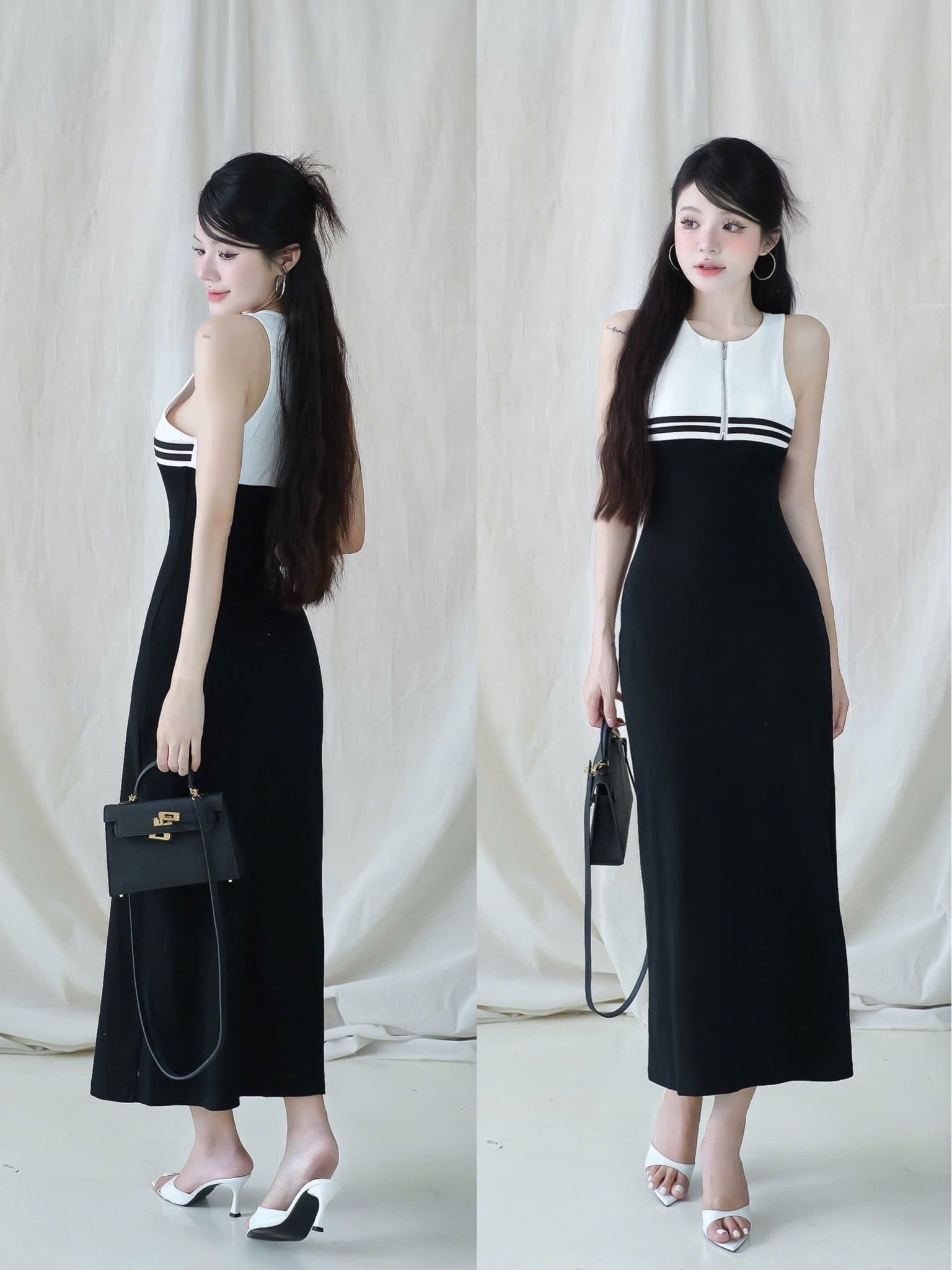Đầm Thun Balo Khóa Kéo